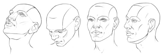 drawing human head angles